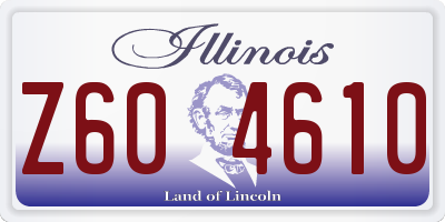 IL license plate Z604610