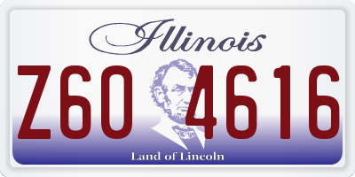 IL license plate Z604616
