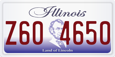 IL license plate Z604650