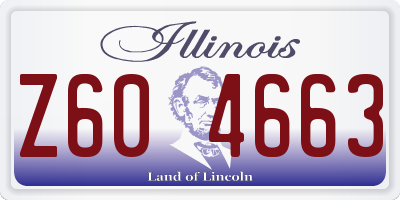 IL license plate Z604663