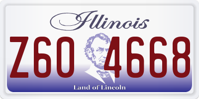 IL license plate Z604668