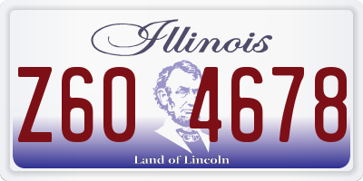 IL license plate Z604678