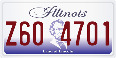 IL license plate Z604701