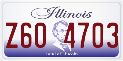 IL license plate Z604703