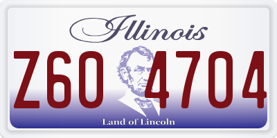 IL license plate Z604704