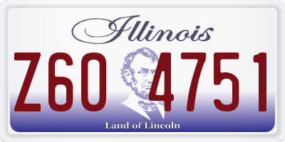 IL license plate Z604751