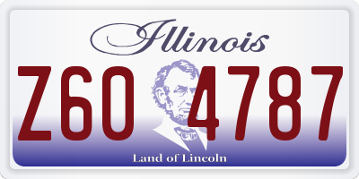 IL license plate Z604787