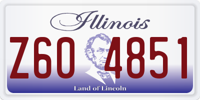 IL license plate Z604851