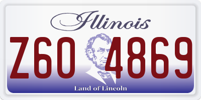 IL license plate Z604869