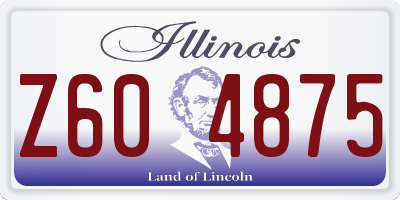 IL license plate Z604875