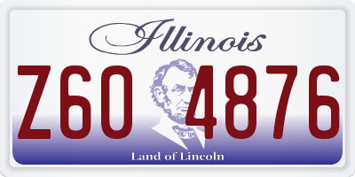 IL license plate Z604876