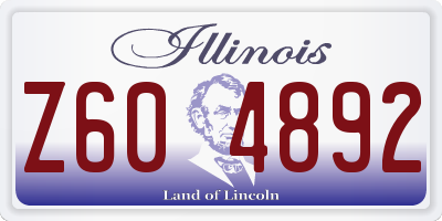 IL license plate Z604892