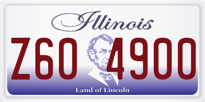 IL license plate Z604900