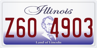 IL license plate Z604903