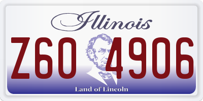IL license plate Z604906