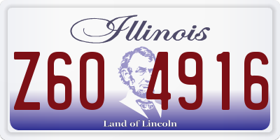 IL license plate Z604916