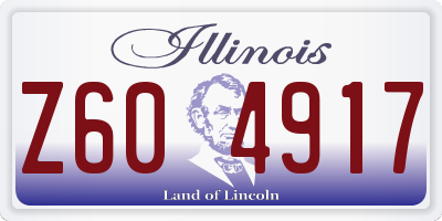IL license plate Z604917