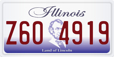 IL license plate Z604919