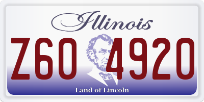 IL license plate Z604920