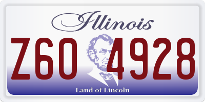 IL license plate Z604928