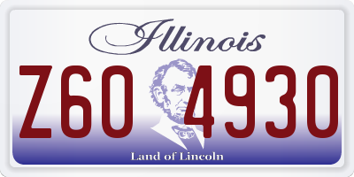 IL license plate Z604930