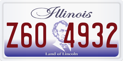 IL license plate Z604932