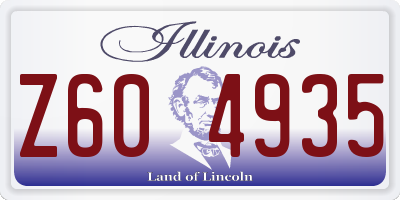 IL license plate Z604935