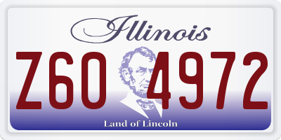 IL license plate Z604972