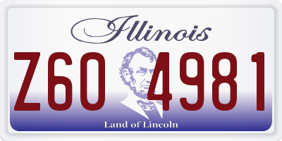 IL license plate Z604981