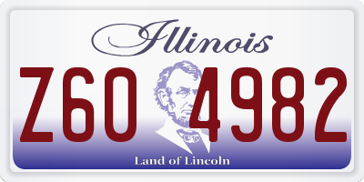 IL license plate Z604982