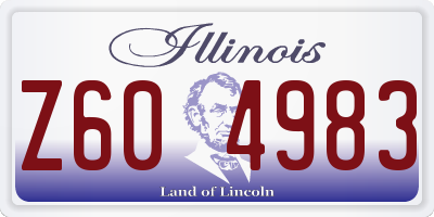 IL license plate Z604983