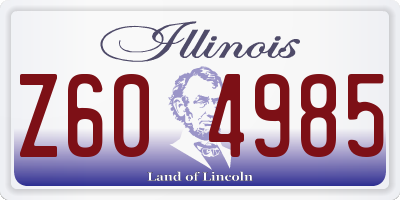 IL license plate Z604985