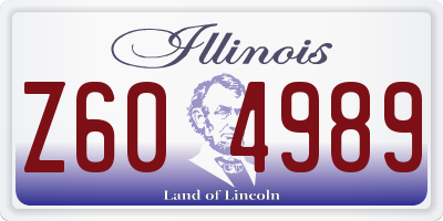 IL license plate Z604989