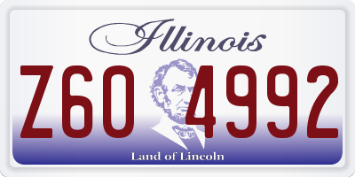 IL license plate Z604992