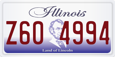 IL license plate Z604994