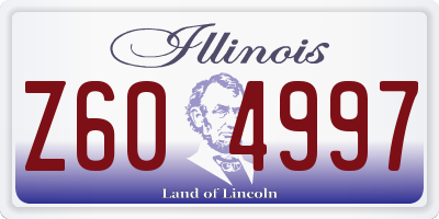 IL license plate Z604997