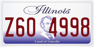 IL license plate Z604998