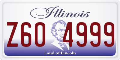 IL license plate Z604999
