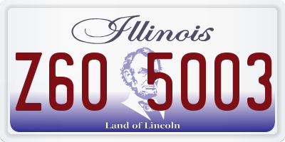 IL license plate Z605003