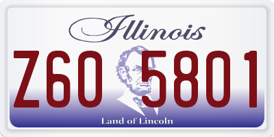 IL license plate Z605801