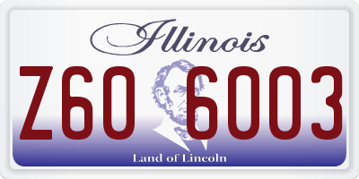 IL license plate Z606003