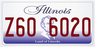IL license plate Z606020