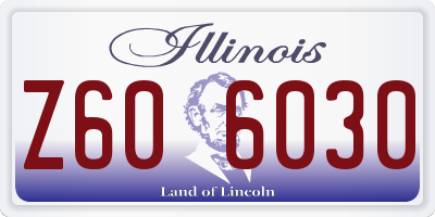IL license plate Z606030