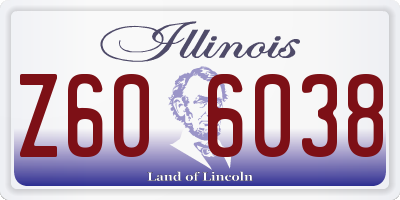 IL license plate Z606038