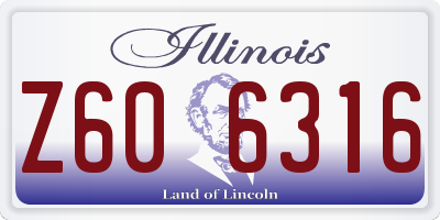 IL license plate Z606316