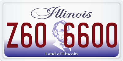 IL license plate Z606600
