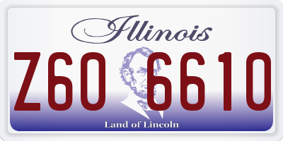 IL license plate Z606610