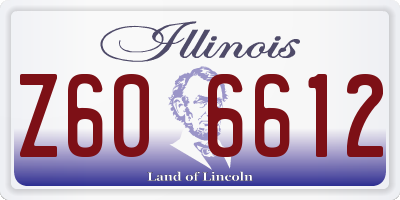 IL license plate Z606612
