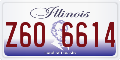 IL license plate Z606614