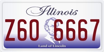 IL license plate Z606667